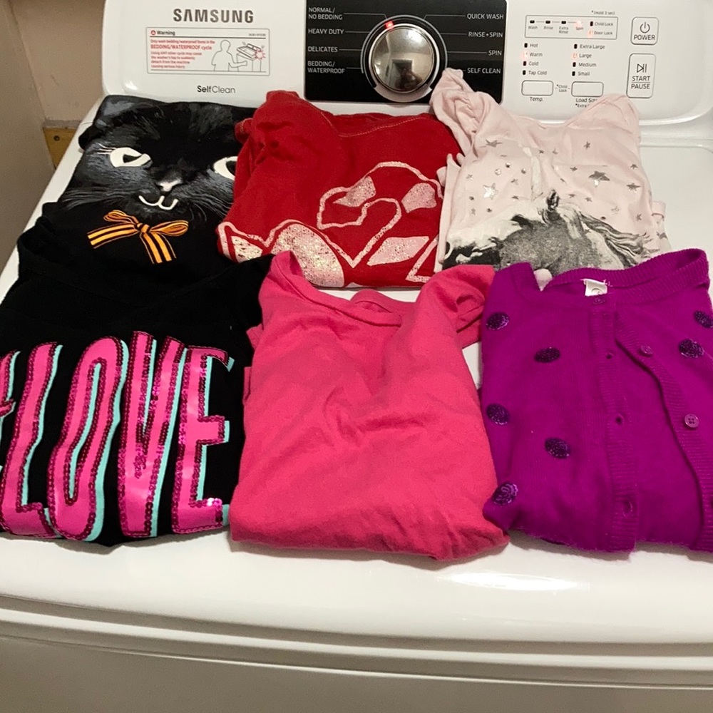 Lot of 6 girls preowned long sleeved shirts 7/8